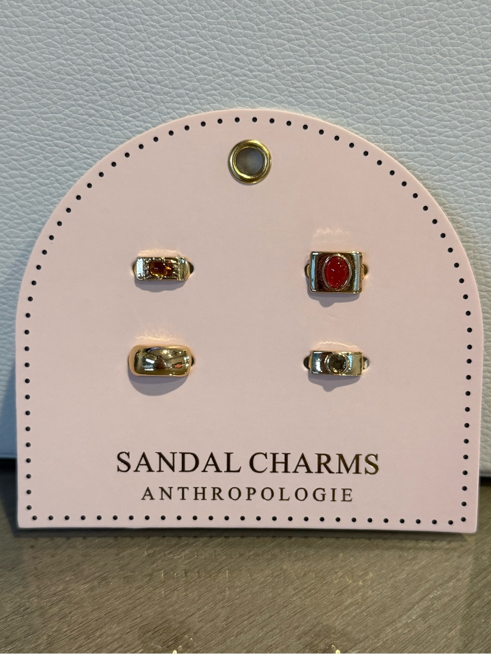 NEW Anthropologie Gold Sandal Charms with Gem Accents